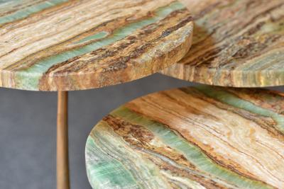  Blend Roma Handcrafted side table in bronze with multi level marble tops Italy 2022