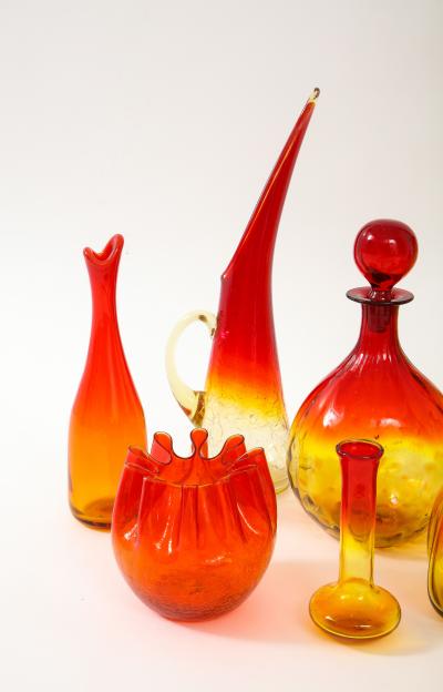 Blenko Glass Co Blenko Orange Art Glass 10pc Set