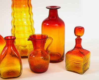  Blenko Glass Co Blenko Orange Art Glass 10pc Set