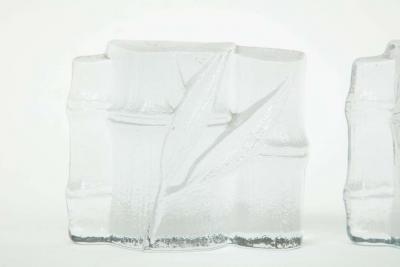  Blenko Glass Co Blenko Stylized Bamboo Glass Bookends