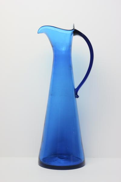  Blenko Glass Co Large Persian Blue Triangle Glass Pitcher by Blenko Glass Co United States
