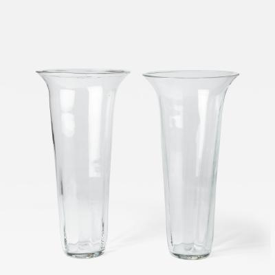  Blenko Glass Co Matching Pair of Large Glass Vases by Don Shepard for Blenko