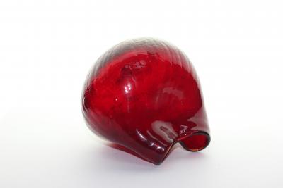  Blenko Glass Co Ruby Red Pinched Neck Vase by Blenko Glass Co United States 1960