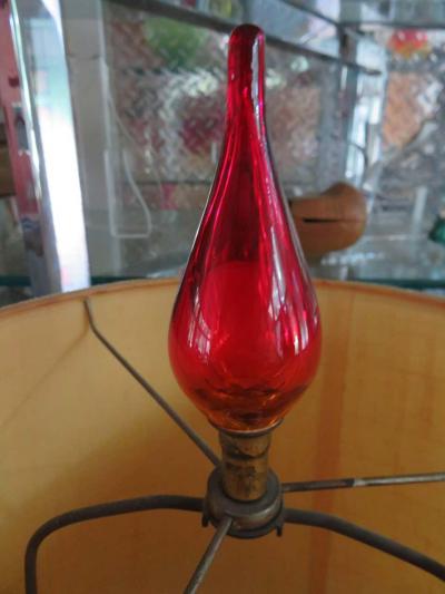 Blenko Glass Co Stunning Amberina Orange Red Blenko Lamp Mid Century Modern