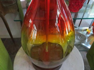  Blenko Glass Co Stunning Amberina Orange Red Blenko Lamp Mid Century Modern