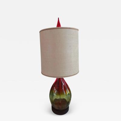  Blenko Glass Co Stunning Amberina Orange Red Blenko Lamp Mid Century Modern
