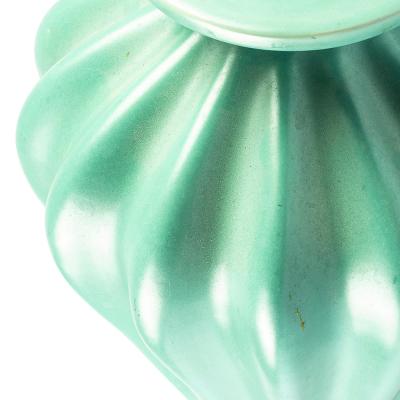  Bo Fajans Large Swedish Modern Table Lamp in Bright Celadon by Ewald Dahlskog