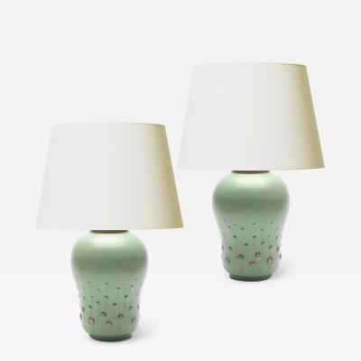  Bo Fajans Rare Pair of Table Lamps by Ewald Dahlskog for Bo