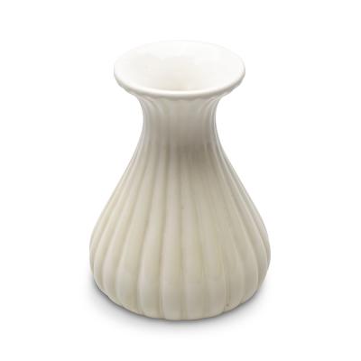  Bo Fajans Reeded Ivory Glaze Vase by Ewald Dahlskog for Bo