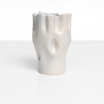 Bo Fajans Scandinavian Modern EWALD DAHLSKOG VASE WITH FABRIC LIKE FOLDS BO FAJANS 1940
