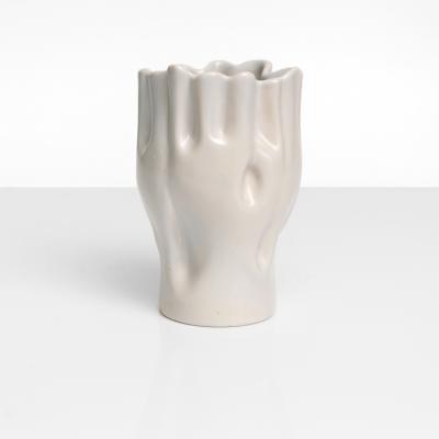  Bo Fajans Scandinavian Modern EWALD DAHLSKOG VASE WITH FABRIC LIKE FOLDS BO FAJANS 1940