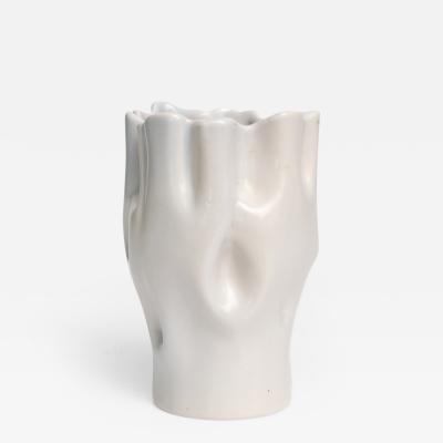  Bo Fajans Scandinavian Modern EWALD DAHLSKOG VASE WITH FABRIC LIKE FOLDS BO FAJANS 1940