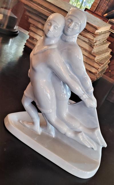  Boch Fr res Keramis Co Belgian Art Deco Charles Catteau BFK Ice Skater Sculpture