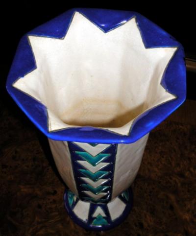  Boch Fr res Keramis Co Boch Chevron Vase Catteau