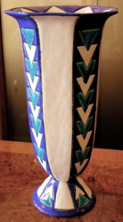  Boch Fr res Keramis Co Boch Chevron Vase Catteau