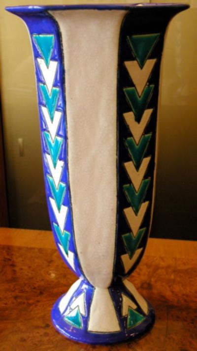  Boch Fr res Keramis Co Boch Chevron Vase Catteau