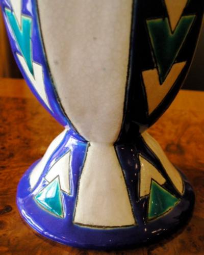  Boch Fr res Keramis Co Boch Chevron Vase Catteau