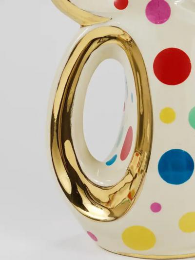  Boch Fr res Keramis Co Boch Fr res Gold Polka Dot Decor Mid Century Pitcher Jug Belgium 1950s