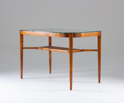  Bodafors Swedish Modern Coffee Table in Birch Glass and Rattan by Bodafors 1940s