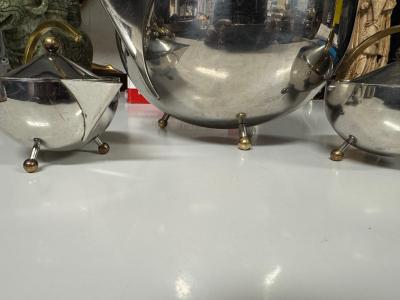  Bodum Carsten Jorgensen for Bodum Stainless Steel and Brass Ball Tea Set 3 pcs 