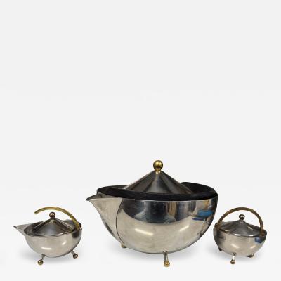  Bodum Carsten Jorgensen for Bodum Stainless Steel and Brass Ball Tea Set 3 pcs 