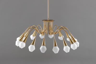  Bohlmarks AB Scandinavian Midcentury Starburst Chandeliers in Brass by B hlmarks Sweden