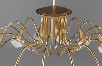  Bohlmarks AB Scandinavian Midcentury Starburst Chandeliers in Brass by B hlmarks Sweden