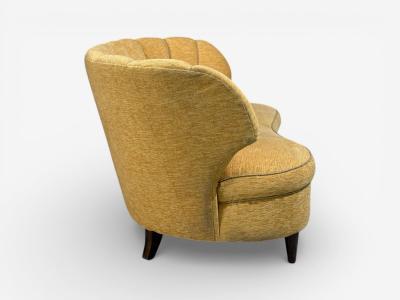  Boman OY Finnish Modern Settee or Sofa Fabric Wood Finland 1940s