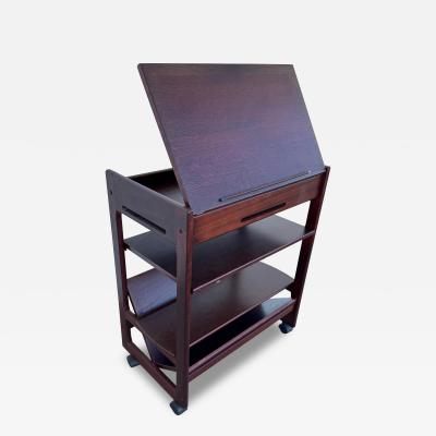  Bombay Furniture Co Mahogany Levenger Table on Casters by Bombay
