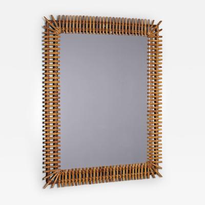  Bonacina 1 of 2 Bamboo Mirrors by Bonacina 60 x 72cm Italy 1960s