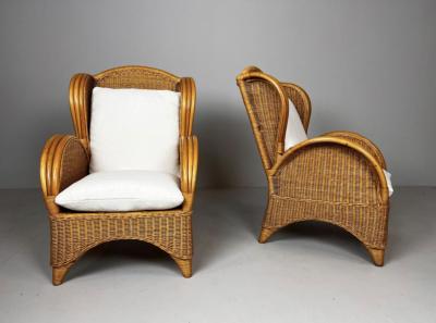  Bonacina Italian Wicher Armchiars