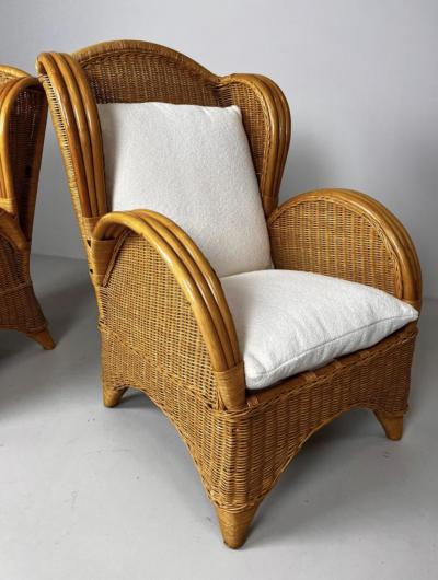  Bonacina Italian Wicher Armchiars