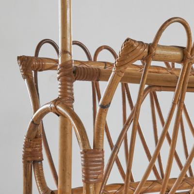  Bonacina Mid Century Magazine Rack in Bamboo 1960s