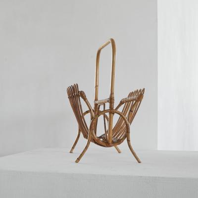  Bonacina Mid Century Magazine Rack in Bamboo 1960s
