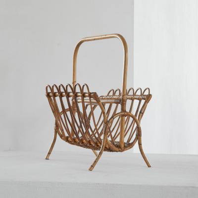  Bonacina Mid Century Magazine Rack in Bamboo 1960s