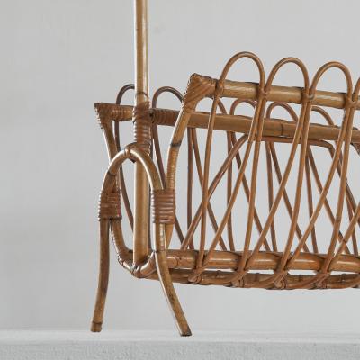  Bonacina Mid Century Magazine Rack in Bamboo 1960s