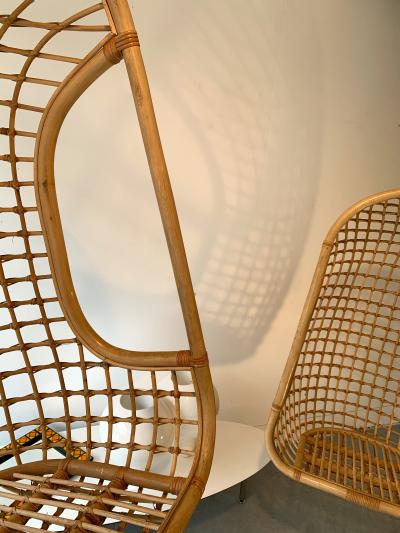 Bonacina Rattan Egg Cage Armchairs by Bonacina Italy