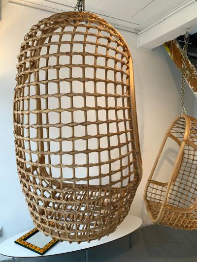 Bonacina Rattan Egg Cage Armchairs by Bonacina Italy