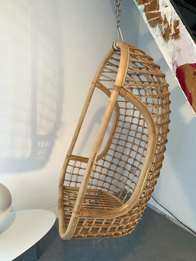 Bonacina Rattan Egg Cage Armchairs by Bonacina Italy