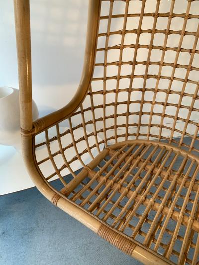 Bonacina Rattan Egg Cage Armchairs by Bonacina Italy