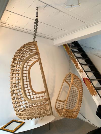 Bonacina Rattan Egg Cage Armchairs by Bonacina Italy