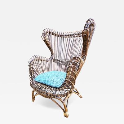  Bonacina Rattan Lounge Chair by Bonacina Italy 1960s