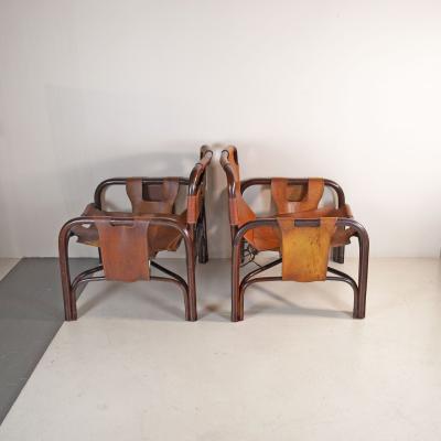  Bonacina Tito Agnoli pair bamboo cane armchairs 1960s