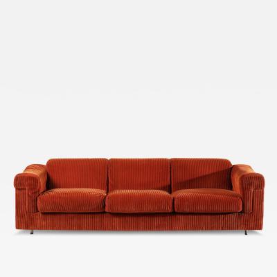  Borsani Tecno Elegant three seater sofa with steel feet and corduroy covering