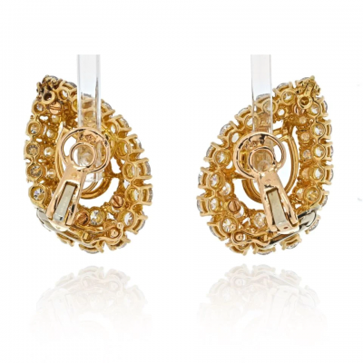  Boucheron BOUCHERON 18K YELLOW GOLD DIAMOND MOUNTINGS FOR PEAR CUT CENTERS EARRINGS