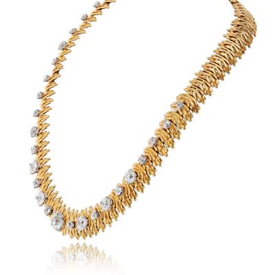 Boucheron Boucheron 18K Yellow Gold Old European Cut 13 00cttw Diamond Necklace