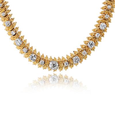  Boucheron Boucheron 18K Yellow Gold Old European Cut 13 00cttw Diamond Necklace