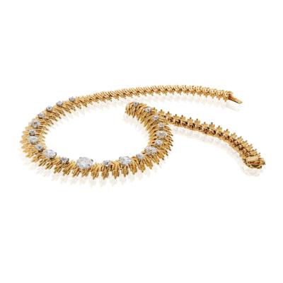  Boucheron Boucheron 18K Yellow Gold Old European Cut 13 00cttw Diamond Necklace