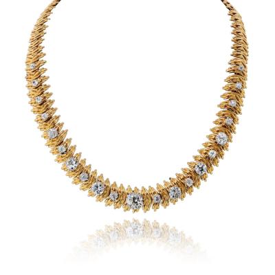  Boucheron Boucheron 18K Yellow Gold Old European Cut 13 00cttw Diamond Necklace
