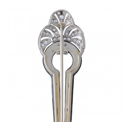  Boucheron Boucheron Paris Art Deco Diamond and Black Enamel Brooch